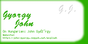 gyorgy john business card